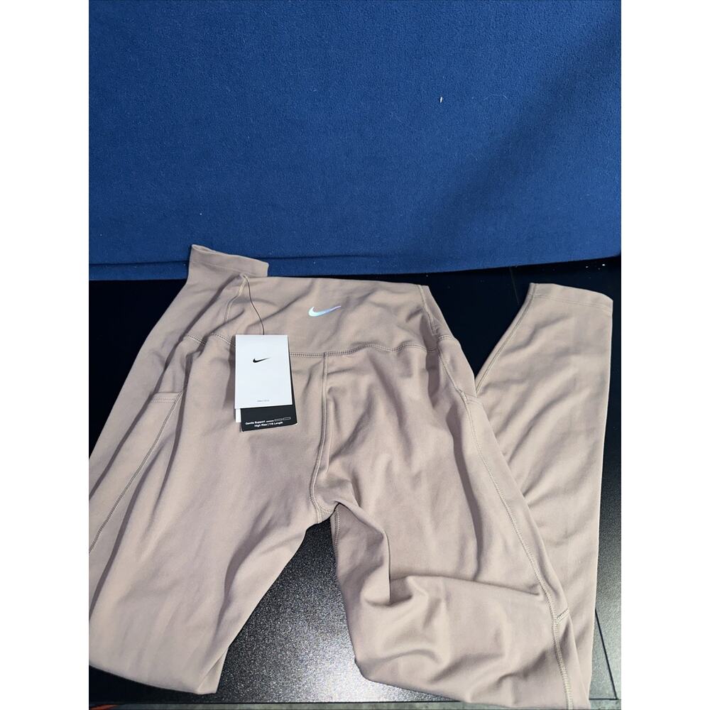 Nike One Women's High Rise 7/8 Leggings Soft Gentle Support Tan Size Small NWT
